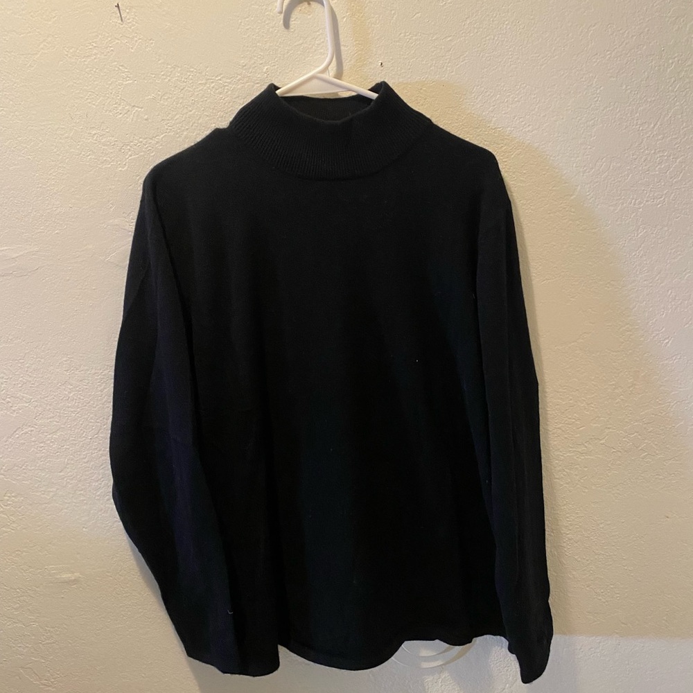 Elegant Black Turtleneck Sweater for Men